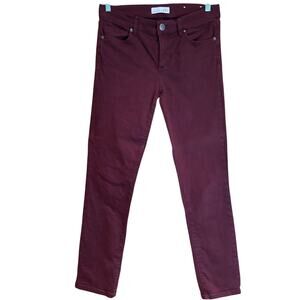 Women's Ann Taylor Loft Skinny Crop Burgundy Pants Size 26/2, EUC